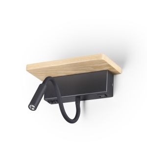 Настенный светильник-полка с подсветкой/USB ODEON LIGHT WOODY 3868/8WL