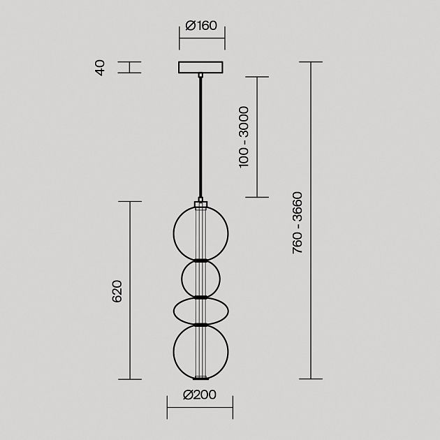 Подвесной светильник MAYTONI Futuro MOD307PL-L36BS3K - фото 2