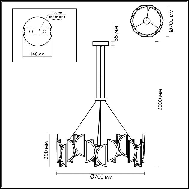 Люстра ODEON LIGHT TOSCANA 5447/40L - фото 2