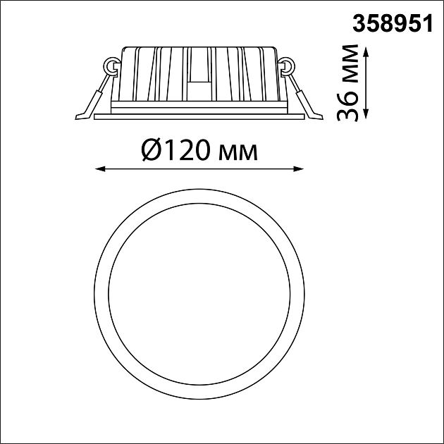Встраиваемый светодиодный светильник с переключателем цветовой температуры NOVOTECH LANTE 358951 - фото 2