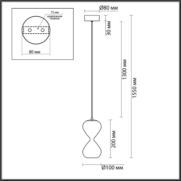Подвес ODEON LIGHT GLESSI 5094/4LA - фото 2