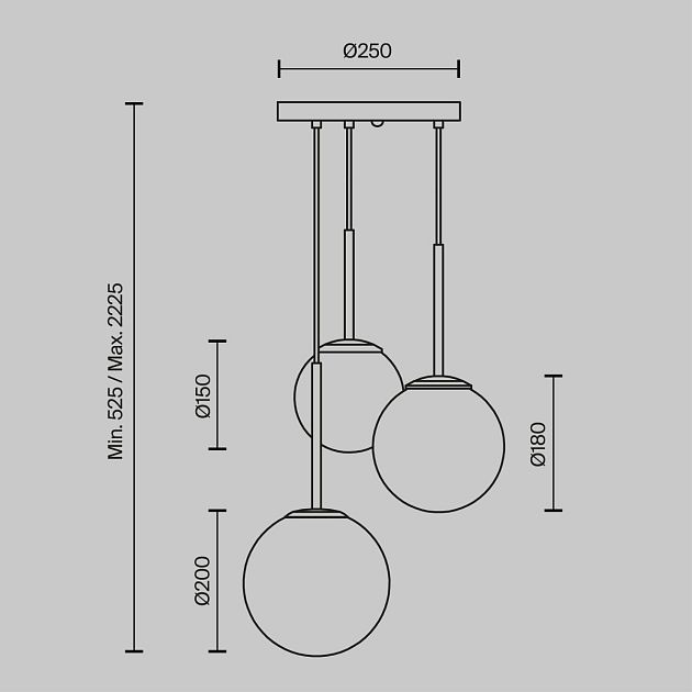 Подвесной светильник MAYTONI Basic form MOD321PL-03W - фото 2