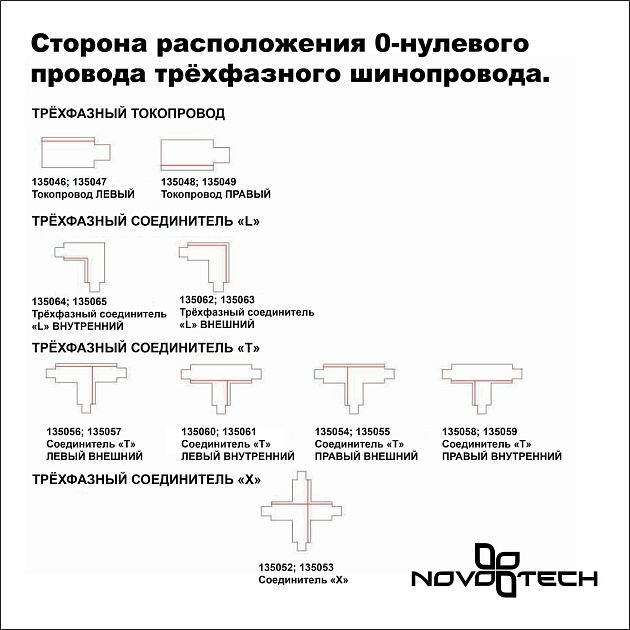 Соединитель "Х" с токопроводом для трёхфазного шинопровода NOVOTECH 135052 - фото 2