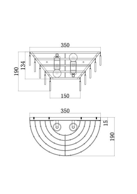 Настенный светильник (бра) MAYTONI Mazzo MOD130WL-02G - фото 5