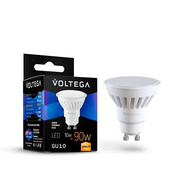 Лампа светодиодная VOLTEGA 2800K 10W 7072 - фото 1