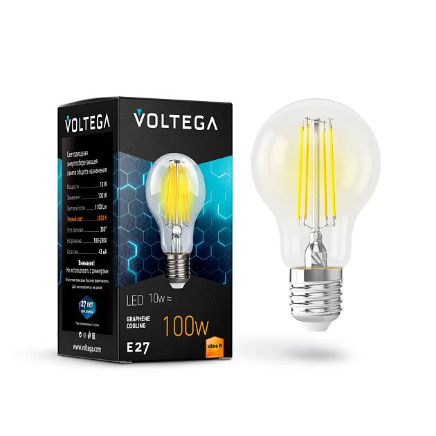 Лампа светодиодная VOLTEGA 2800K 10W 7102 - фото 1