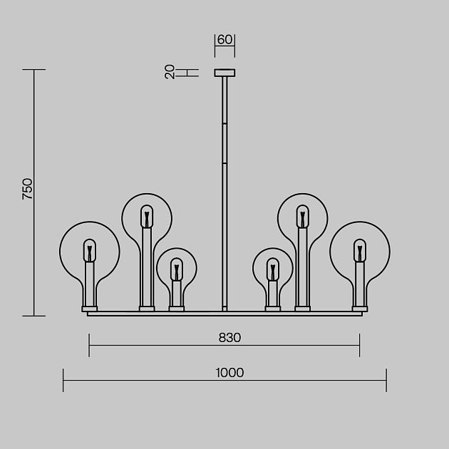 Подвесной светильник MAYTONI Status MOD333PL-06BS1 - фото 8