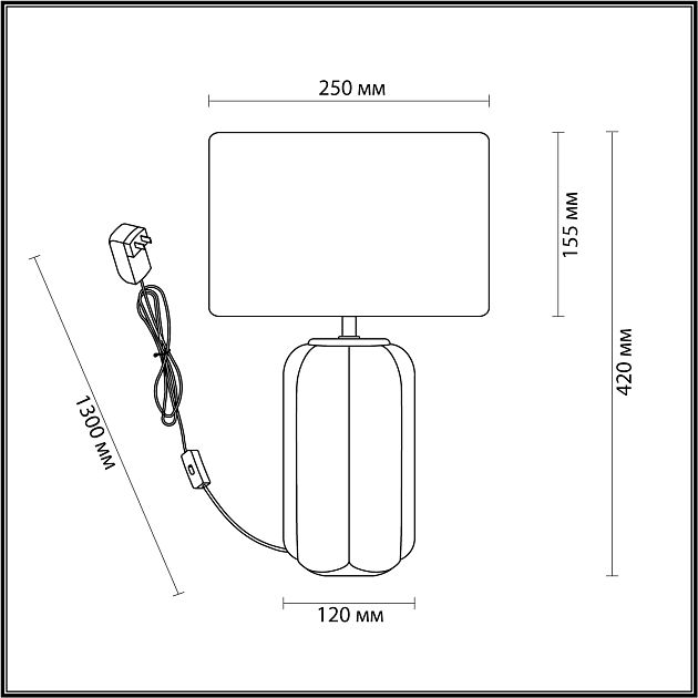 Настольная лампа LUMION CHI 5665/1T - фото 2