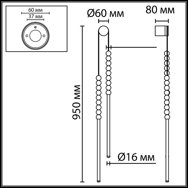 Настенный светильник ODEON LIGHT MONELLA 7149/16WL - фото 2