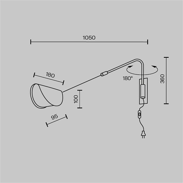 Настенный светильник (бра) MAYTONI Mollis MOD126WL-01B1 - фото 9