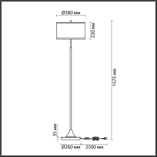 Торшер ODEON LIGHT BERGI 5064/2F - фото 2