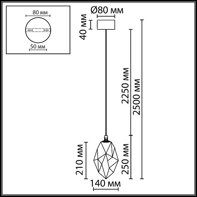 Подвесной светильник ODEON LIGHT GEMME 7114/4LA - фото 2