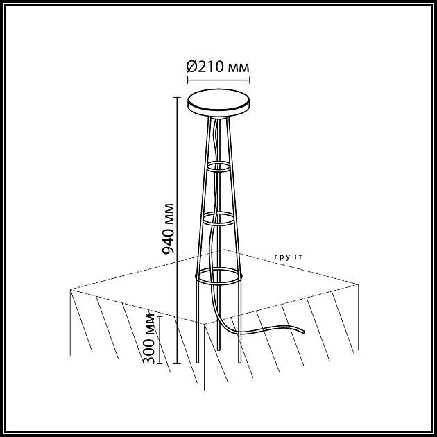Ландшафтный грунтовый светильник ODEON LIGHT LIANA 7108/15GL - фото 2