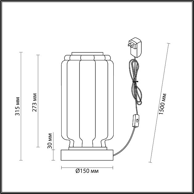 Настольная лампа ODEON LIGHT JAM 5409/10TL - фото 2