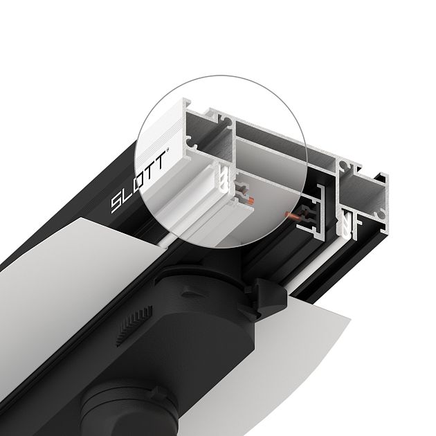 Интрудер (профиль) для встраивания однофазного трека в натяжной потолокSLOTT for NOVOTECH, длина 2м NOVOTECH 135192 - фото 3