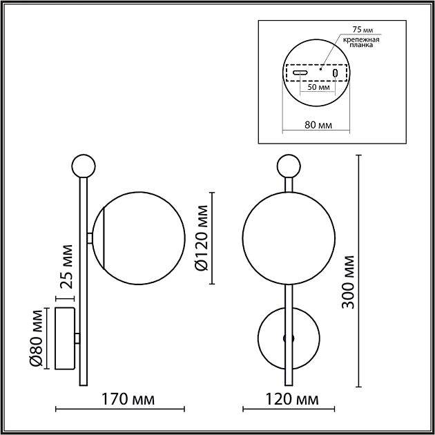 Светильник настенный LUMION MELODY 6581/1W - фото 2