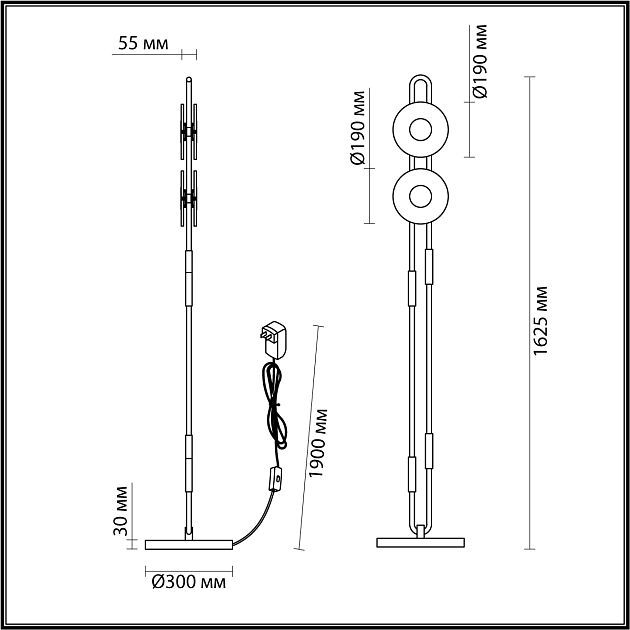 Торшер ODEON LIGHT MAGNET 5407/23FL - фото 2