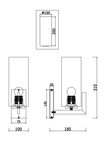 Настенный светильник (бра) MAYTONI Fortano MOD089WL-01BS - фото 3