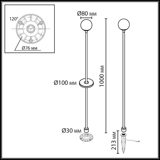 Ландшафтный светильник ODEON LIGHT DEW 7120/3GLB - фото 2