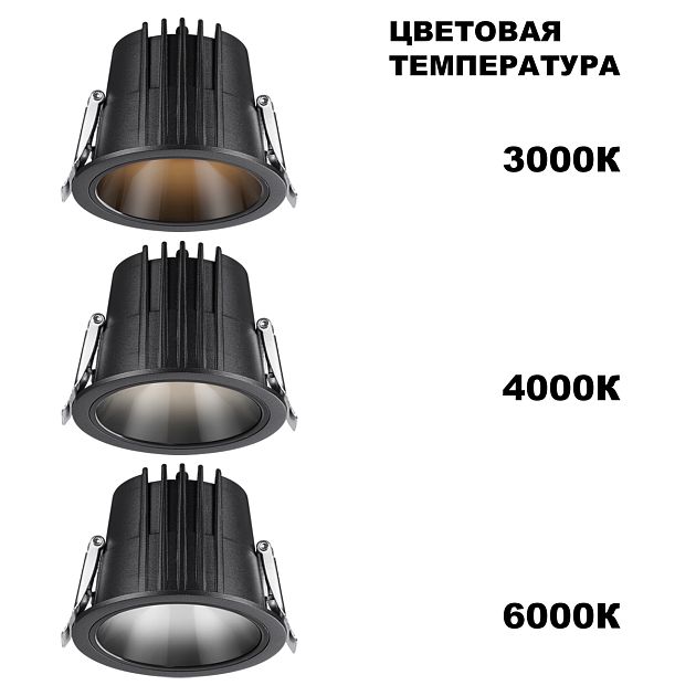 Встраиваемый светодиодный светильник с переключателем цветовой температуры NOVOTECH LANG 359429 - фото 6