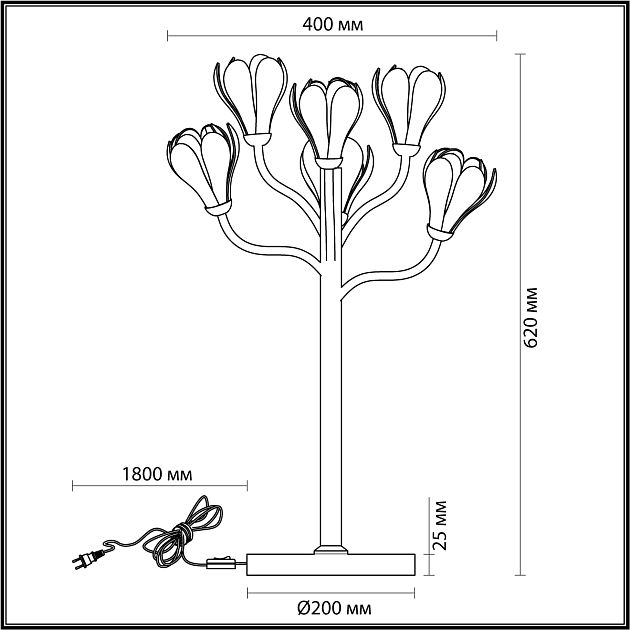 Настольная лампа ODEON LIGHT GARDI 5090/6T - фото 2
