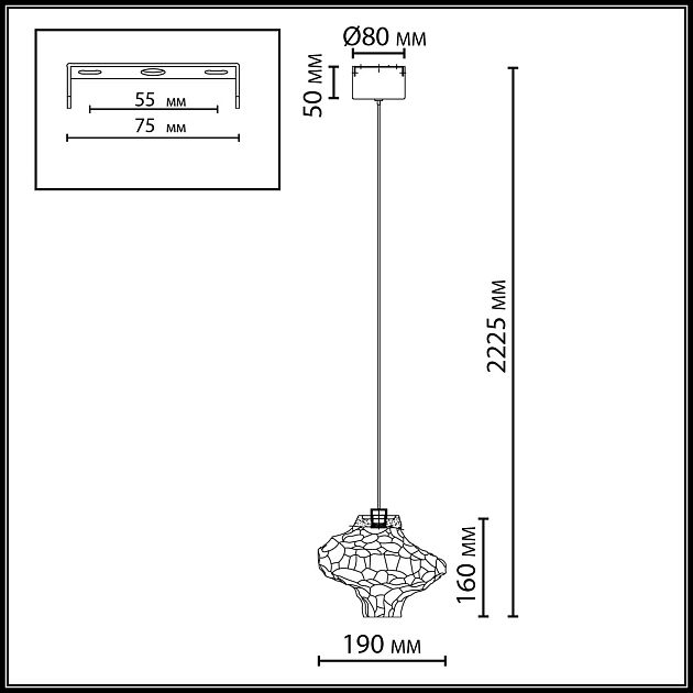 Подвес ODEON LIGHT ORDI 5108/3L - фото 2
