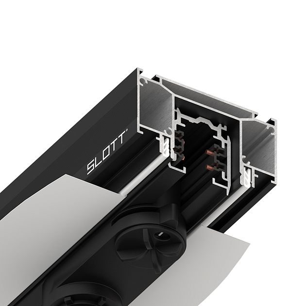 Интрудер (профиль) для встраивания трёхфазного трека в натяжной потолокSLOTT for NOVOTECH, длина 2м NOVOTECH 135189 - фото 3