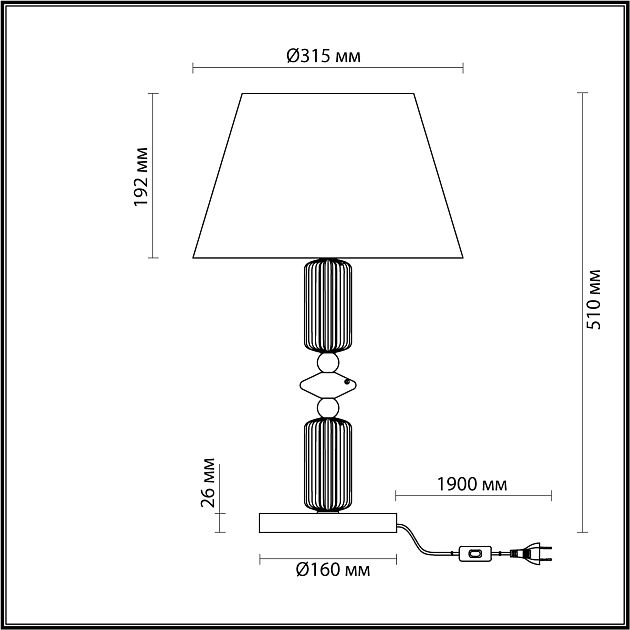 Настольная лампа ODEON LIGHT CANDY 4861/1TA - фото 2