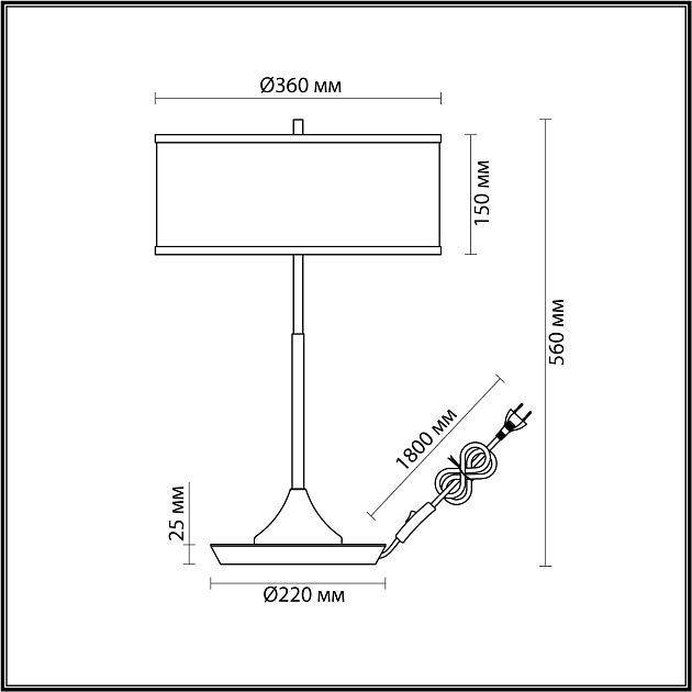 Настольная лампа ODEON LIGHT BERGI 5064/2T - фото 2