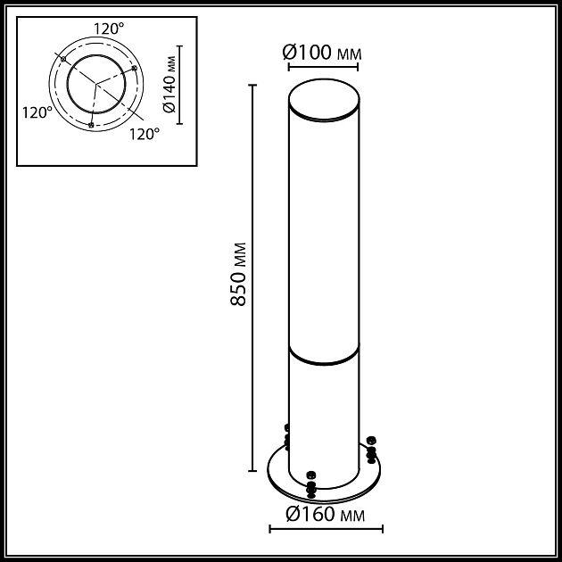 Уличный светильник ODEON LIGHT CORTENA 7180/22GL - фото 2