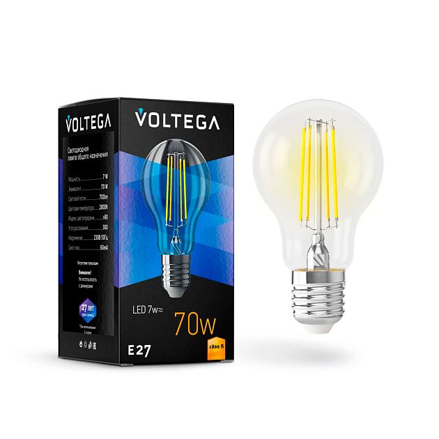 Лампа светодиодная VOLTEGA 2800K 7W 7140 - фото 1