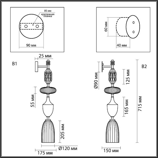Настенный светильник ODEON LIGHT TERRA 5414/1W - фото 2