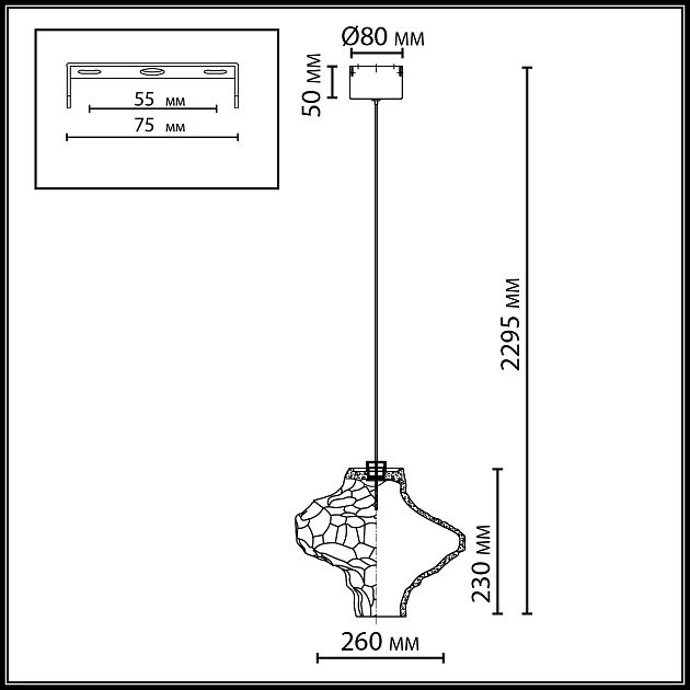 Подвес ODEON LIGHT ORDI 5108/3LA - фото 2