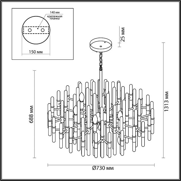 Люстра ODEON LIGHT STIKA 4988/12 - фото 2
