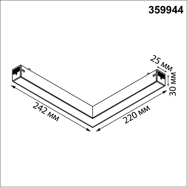 Трековый токопроводящий светильник с переключателем цветовой темперетуры NOVOTECH VECTOR 359944 - фото 2