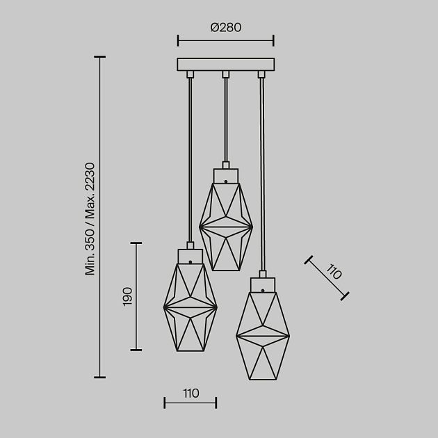 Подвесной светильник MAYTONI Cocktail time MOD325PL-03G - фото 2
