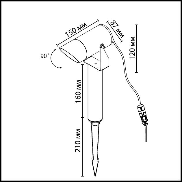 Ландшафтный грунтовый светильник ODEON LIGHT STIMA 6647/15GL3 - фото 2