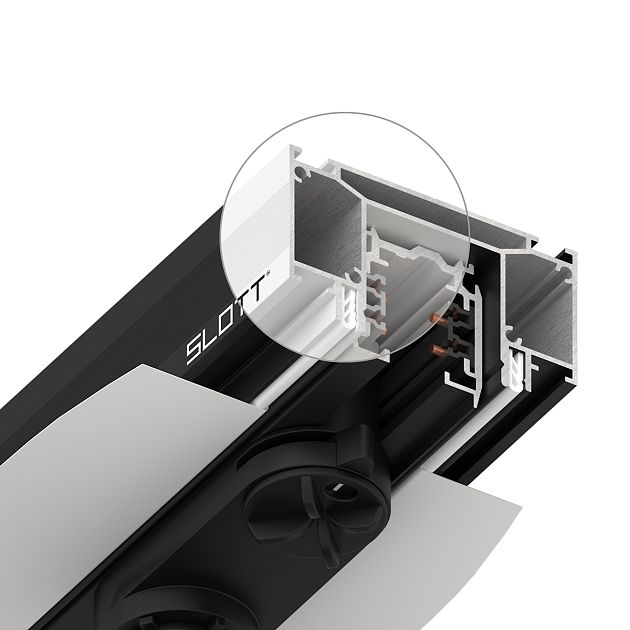 Интрудер (профиль) для встраивания трёхфазного трека в натяжной потолокSLOTT for NOVOTECH, длина 2м NOVOTECH 135190 - фото 3