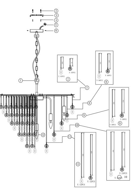 Подвесной светильник MAYTONI LINN MOD091PL-09G - фото 5