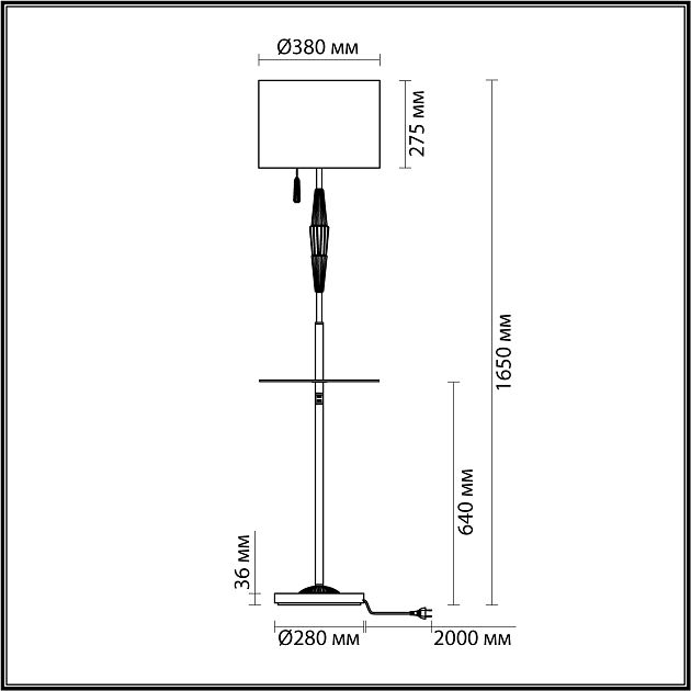 Торшер ODEON LIGHT Latte 5403/1F - фото 2