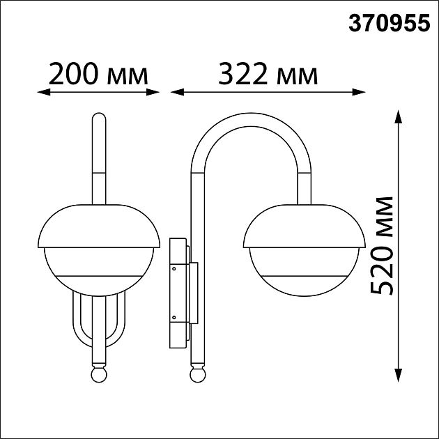Уличный фасадный светильник NOVOTECH ACORN 370955 - фото 2