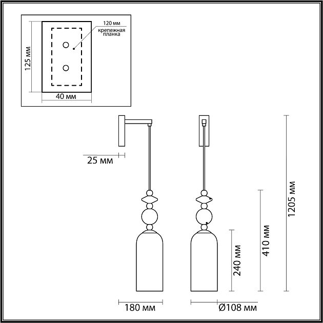 Бра ODEON LIGHT CANDY 4861/1WA - фото 2